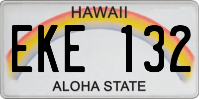 HI license plate EKE132