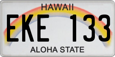 HI license plate EKE133