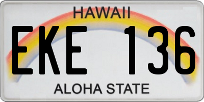 HI license plate EKE136