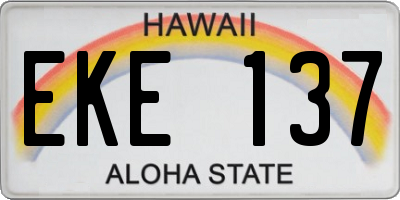 HI license plate EKE137