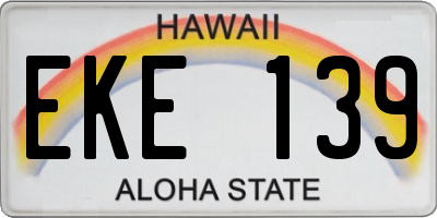HI license plate EKE139