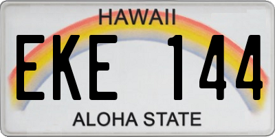 HI license plate EKE144