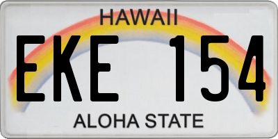 HI license plate EKE154