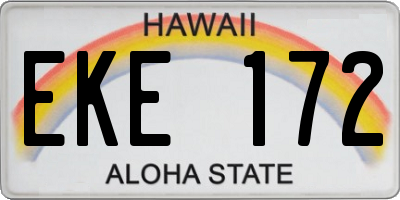 HI license plate EKE172