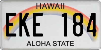 HI license plate EKE184