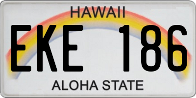 HI license plate EKE186