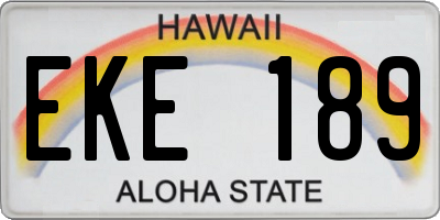 HI license plate EKE189
