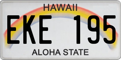 HI license plate EKE195