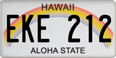HI license plate EKE212