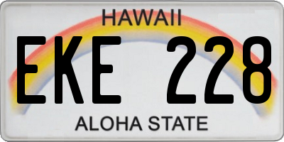 HI license plate EKE228