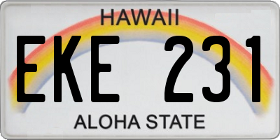 HI license plate EKE231