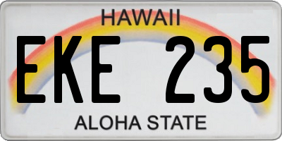 HI license plate EKE235