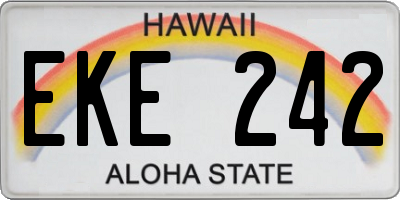 HI license plate EKE242