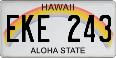 HI license plate EKE243