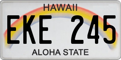 HI license plate EKE245