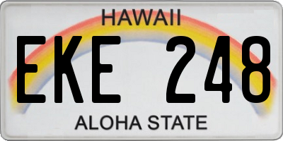 HI license plate EKE248