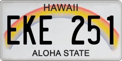 HI license plate EKE251