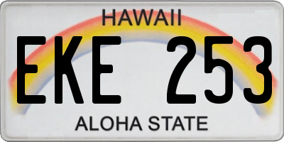 HI license plate EKE253