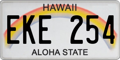 HI license plate EKE254