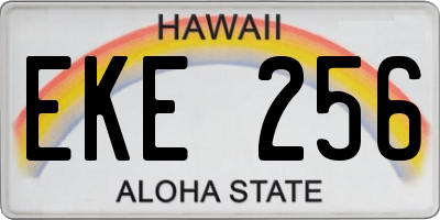 HI license plate EKE256
