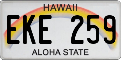 HI license plate EKE259