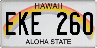 HI license plate EKE260