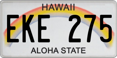 HI license plate EKE275