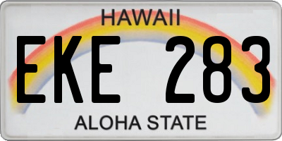 HI license plate EKE283