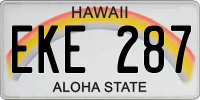 HI license plate EKE287