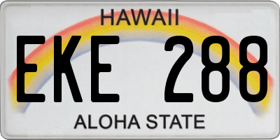 HI license plate EKE288