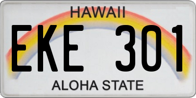 HI license plate EKE301