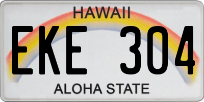 HI license plate EKE304
