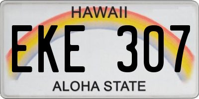 HI license plate EKE307