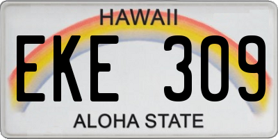 HI license plate EKE309