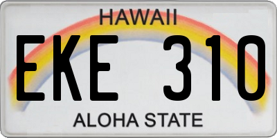 HI license plate EKE310