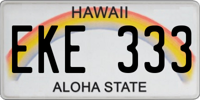 HI license plate EKE333