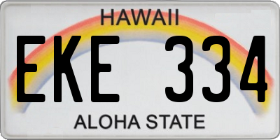 HI license plate EKE334