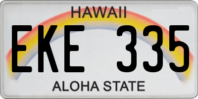 HI license plate EKE335