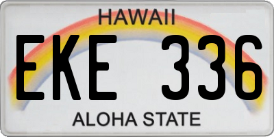 HI license plate EKE336