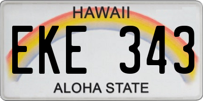 HI license plate EKE343
