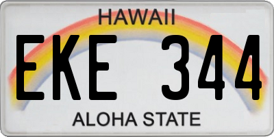 HI license plate EKE344