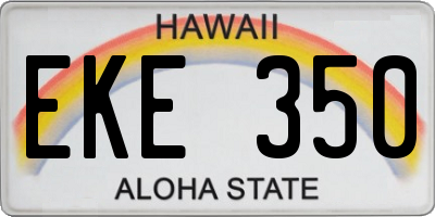 HI license plate EKE350