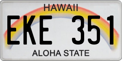 HI license plate EKE351