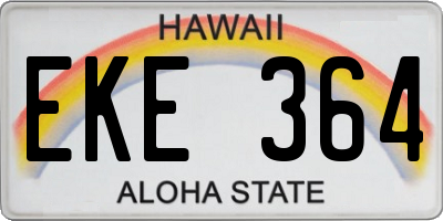 HI license plate EKE364