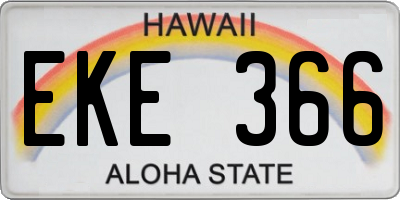 HI license plate EKE366