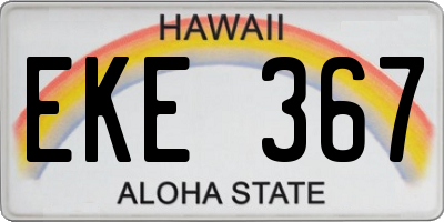 HI license plate EKE367
