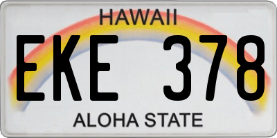 HI license plate EKE378