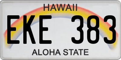 HI license plate EKE383