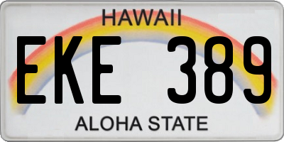 HI license plate EKE389