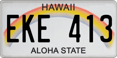 HI license plate EKE413
